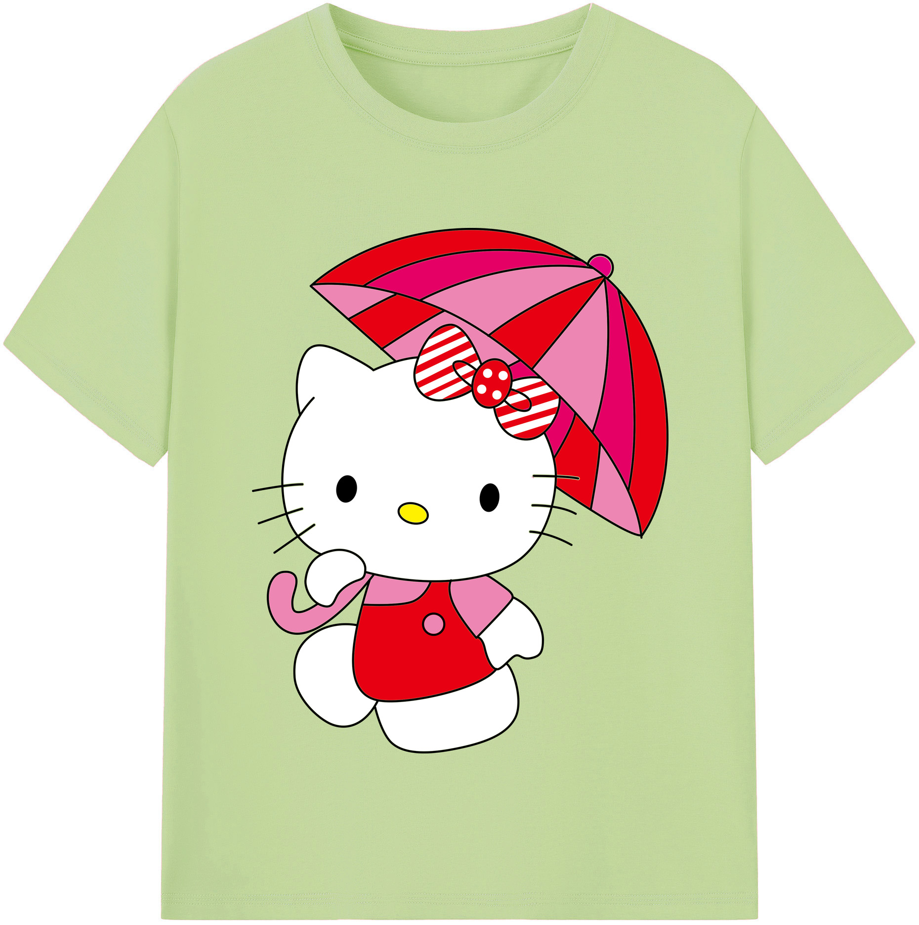（画像用） Hello Kitty ハローキティ 綿100％半袖Tシャツ（フロントプリント）